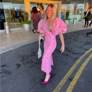 rotate pink flower dress